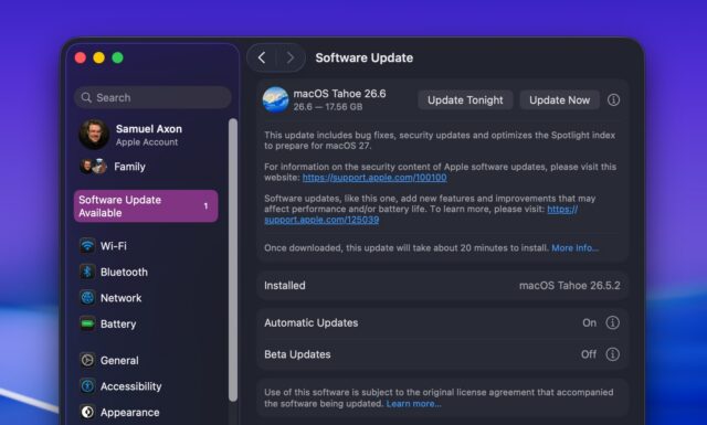 macOS 26.6 update